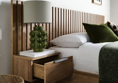 Oak Finish Ottoman Hotel Bed Frame - King Size - image 1