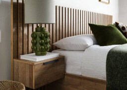 Oak Finish Ottoman Hotel Bed Frame - King Size - thumbnail 2