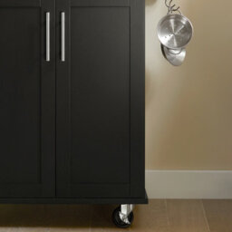 Sobuy Fkw110-Sch, Kitchen Cabinet Kitchen Storage Trolley Cart With Stainless Steel Worktop, Black,w78Xd46Xh90 - thumbnail 9