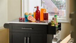 Sobuy Fkw110-Sch, Kitchen Cabinet Kitchen Storage Trolley Cart With Stainless Steel Worktop, Black,w78Xd46Xh90 - thumbnail 6
