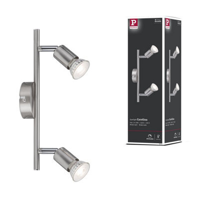 Paulmann 66744 Carolina Spotlight Spot Without Lamp Ceiling Lamp Max. 2X10 Watts Nickel Matt Metal Gu10 - image 1