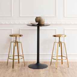 Furniture To Go Goose Bar Stool Without Back In Gold Brushed Steel With Adjustable Height - thumbnail 5
