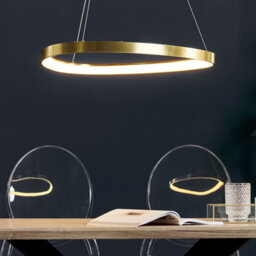 Wyld and Coco Round Pendant Lamp Gold With Integrated Led, Aluminium And Steel, Large (61Cm, Drop 180Cm) - thumbnail 2