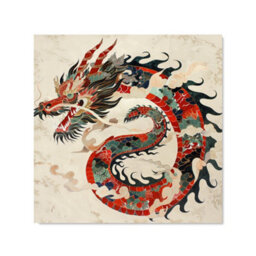 Warren Reed Designer Majestic Chinese Dragon Swirl Kitchen Splashback - thumbnail 2