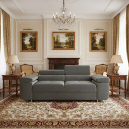 Torezio Sofa 2 Living Room Sofa With Adjustable Headrests Chipboard Frame Polyurethane Foam 198Cm 102Cm 70Cm Grey - thumbnail 1