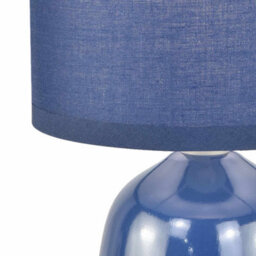 First Choice Lighting Cleo Set Of 2 Navy Blue Ceramic 26Cm Lamps With Shades - thumbnail 3