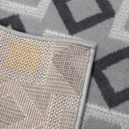 Bravich Hard Wearing Hessian Backed Stair Runner Kitchen Mat - Texas Geometric Gold, Grey & White - 60X180Cm (2'x6') - thumbnail 8