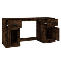Berkfield Desk With Cabinet Smoked Oak Engineered Wood - thumbnail 8