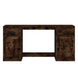 Berkfield Desk With Cabinet Smoked Oak Engineered Wood - thumbnail 6