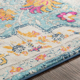 Livabliss Floransa-Vintage Blue Beige Yellow Pink Traditional Boho Living Dining Bedroom Rug 80 X 220 Cm Easy Care, Non Shedding - thumbnail 3