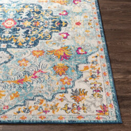 Livabliss Floransa-Vintage Blue Beige Yellow Pink Traditional Boho Living Dining Bedroom Rug 80 X 220 Cm Easy Care, Non Shedding - thumbnail 5