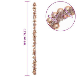Vidaxl Christmas Ball Garland Rose Gold 186 Cm Polystyrene - thumbnail 3