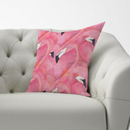 Warren Reed Designer Watercolour Flamingo Hearts Cushions 60Cm X 60Cm - thumbnail 2