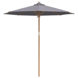 Berkfield Garden Parasol Dark Grey 240 X 240 X 260 Cm Bamboo - thumbnail 4