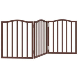 Walplus Brown Oak Dog Gate Foldable 3 Panels 150Cm Poplar Wood - thumbnail 2