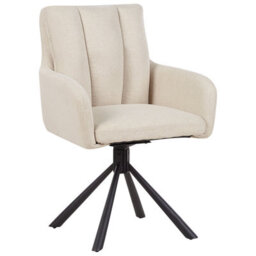 Beliani Set Of 2 Dining Chairs Swivel Sardoal Fabric Beige - thumbnail 7