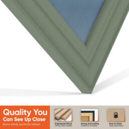 "AK Frames 25X17"" Green Classic Vinyl Record Frame With Pompadour Mount For 12 Inch Lp Cover & Disc - Overlapped Design" - thumbnail 3