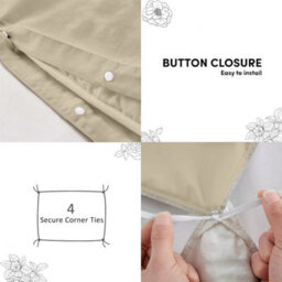 Aspire Homeware Plain Duvet Cover Set Soft Microfibre, Cream, Super King (L)220Cm X (W)260Cm - thumbnail 4