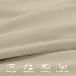 Aspire Homeware Plain Duvet Cover Set Soft Microfibre, Cream, Super King (L)220Cm X (W)260Cm - thumbnail 3