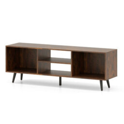 "Costway 120Cm Entertainment Center Mid Century Modern Tv Stand For 55"" Tvs-Brown" - thumbnail 9
