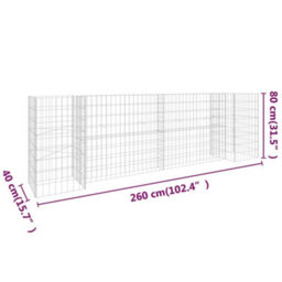 Berkfield H-Shaped Gabion Planter Steel Wire 260X40X80 Cm - thumbnail 6