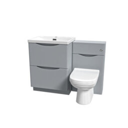 Nes Home 1100mm Freestanding Matte Grey Vanity Cabinet, Wc & Round Btw Toilet - thumbnail 5