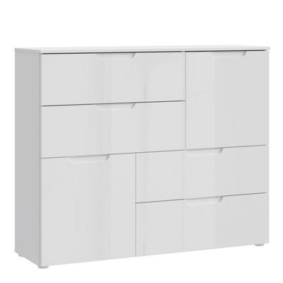 Sienna Abstract Chest Of In White/white High Gloss - image 1
