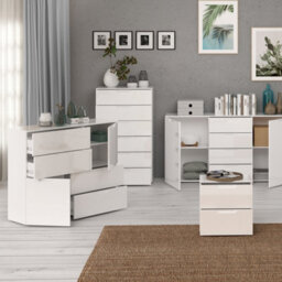 Sienna Abstract Chest Of In White/white High Gloss - thumbnail 7