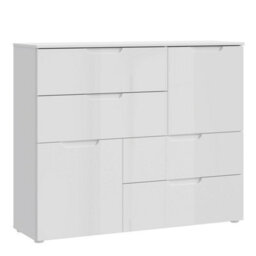 Sienna Abstract Chest Of In White/white High Gloss - thumbnail 1