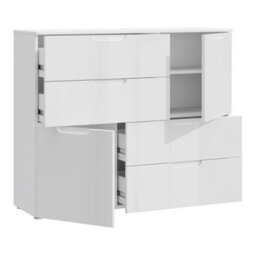 Sienna Abstract Chest Of In White/white High Gloss - thumbnail 3