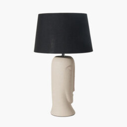 Pacific Lifestyle Cream Texture Ceramic Table Lamp With Face Detail - thumbnail 5