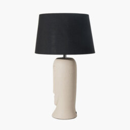 Pacific Lifestyle Cream Texture Ceramic Table Lamp With Face Detail - thumbnail 3