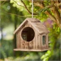 Wood Color-Hanging Wooden Bird House Feeder Garden Feeding Station Outdoor Bird Supplies - thumbnail 3