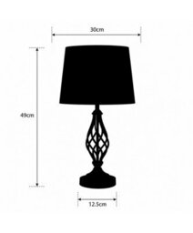 Lighting Supermarket Queenswood Traditional Barley Twist Table Lamp With Charcoal Gold Linen Shade - Antique Brass - thumbnail 7