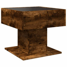 Berkfield Coffee Table With Led Smoked Oak 50X50X45 Cm Engineered Wood - thumbnail 8