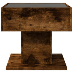 Berkfield Coffee Table With Led Smoked Oak 50X50X45 Cm Engineered Wood - thumbnail 6
