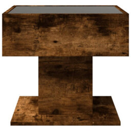Berkfield Coffee Table With Led Smoked Oak 50X50X45 Cm Engineered Wood - thumbnail 7