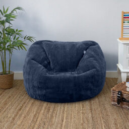 rucomfy Beanbags Rucomfy Slouchbag Kids Bean Bag - Faux Fur - Navy Bean Bag For Children - thumbnail 1