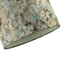 Happy Homewares Graphic Designer Round Drum Lamp Shade In Teal Cream And Taupe Colours - thumbnail 3
