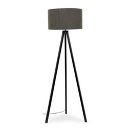 Valuelights Barbro Black Tripod Floor Lamp With Charcoal Boucle Shade And Bulb - thumbnail 4