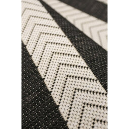 Melrose Eden Monochrome Stripe Design Pile Height 3mm Indoor Outdoor Area Runner Rug - 67/200Cm - thumbnail 2