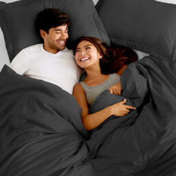 Ameha Duvet Cover Set Soft Microfiber 3-Piece Bedding Double Quilt Cover With Matching Pillowcase (Charcoal, 200 X 200 Cm) - thumbnail 5