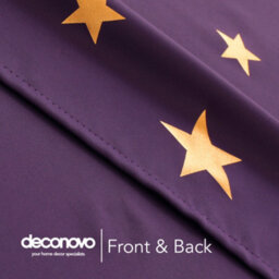 Deconovo Thermal Insulated Gold Star Foil Printed, Blackout Eyelet Bedroom Curtains, W66 X L54 Inch, Purple Grape, 2 Panels - thumbnail 5