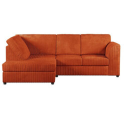 Hannah Jumbo Cord Full Back 4 Seater Left Hand Facing Corner Sofa Orange - thumbnail 2