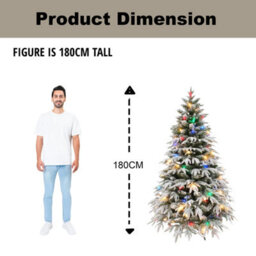 Shatchi 6Ft Prelit Green Lapland Fir Christmas Tree Multicolour Leds - thumbnail 5