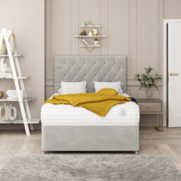 Bed Choices Windsor Plush Velvet Divan Bed With Mattress, Headboard & 2 Storage Drawers - Small Double - thumbnail 2