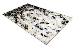 RugsX Carpet Allure 1966 Cube 3D - Structural, Stylish, Glamour Black Gold 140X190 Cm - thumbnail 1