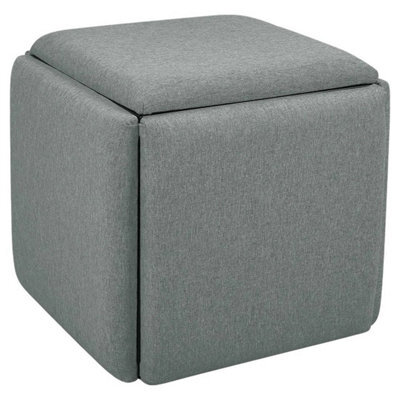 5-In-1 Nesting Stool Convertible Ottoman Cube Heavy-Duty Stackable Makeup Stool - image 1