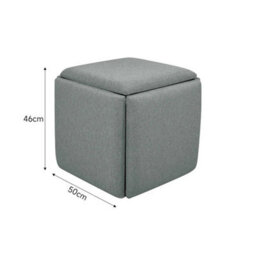 5-In-1 Nesting Stool Convertible Ottoman Cube Heavy-Duty Stackable Makeup Stool - thumbnail 2