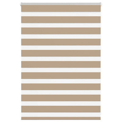 Berkfield Zebra Blind Sand Brown 100X100 Cm Fabric Width 95.9 Cm Polyester - image 1